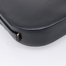 CARTIER Sapphire Line Shoulder Bag Leather Black Gold Auth ki6781A-16