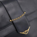 CARTIER Sapphire Line Shoulder Bag Leather Black Gold Auth ki6781A-17