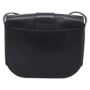 CARTIER Sapphire Line Shoulder Bag Leather Black Gold Auth ki6781A-2