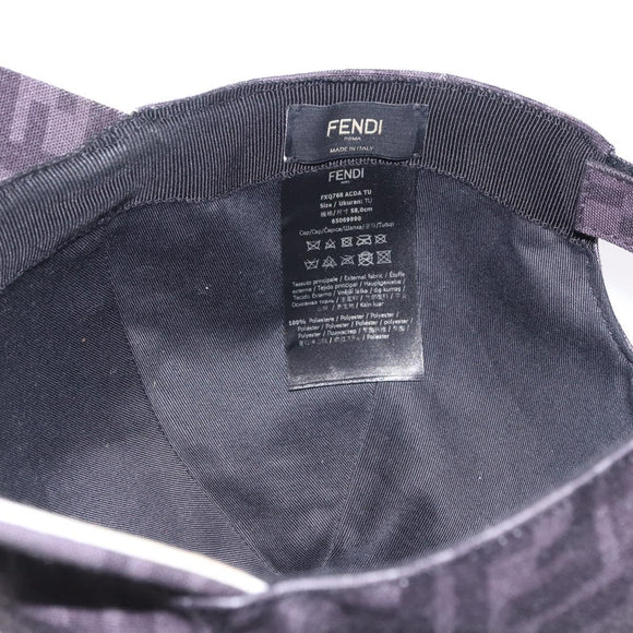 FENDI Zucca Canvas Baseball Cap Black Auth ki6782M