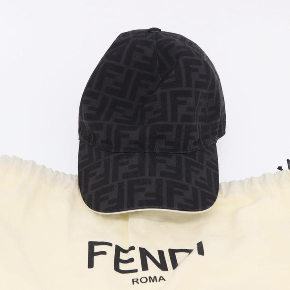 FENDI Zucca Canvas Baseball Cap Black Auth ki6782M