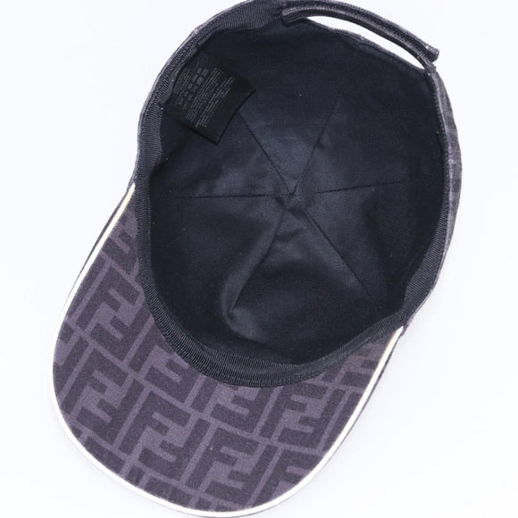 FENDI Zucca Canvas Baseball Cap Black Auth ki6782M