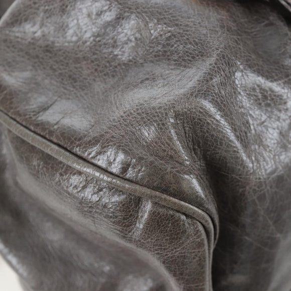 Miu Miu Hand Bag Leather 2way Gray Gold Auth ki6785M