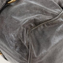 Miu Miu Hand Bag Leather 2way Gray Gold Auth ki6785M-18