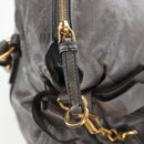 Miu Miu Hand Bag Leather 2way Gray Gold Auth ki6785M-20