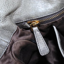 Miu Miu Hand Bag Leather 2way Gray Gold Auth ki6785M-25