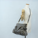 Miu Miu Hand Bag Leather 2way Gray Gold Auth ki6785M-27