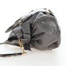 Miu Miu Hand Bag Leather 2way Gray Gold Auth ki6785M-3