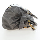 Miu Miu Hand Bag Leather 2way Gray Gold Auth ki6785M-4
