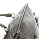 Miu Miu Hand Bag Leather 2way Gray Gold Auth ki6785M-6