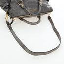 Miu Miu Hand Bag Leather 2way Gray Gold Auth ki6785M-9