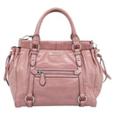 Miu Miu Hand Bag Leather 2way Pink Silver Auth ki6786M-13