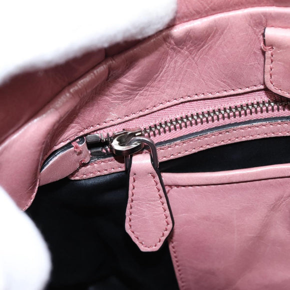 Miu Miu Hand Bag Leather 2way Pink Silver Auth ki6786M