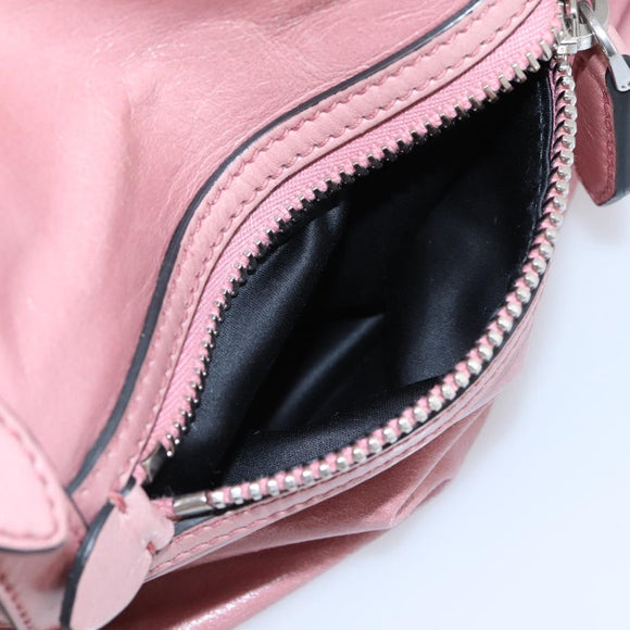 Miu Miu Hand Bag Leather 2way Pink Silver Auth ki6786M