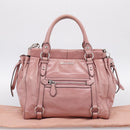 Miu Miu Hand Bag Leather 2way Pink Silver Auth ki6786M-12