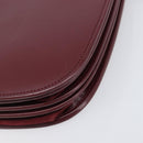 CARTIER Must Line Shoulder Bag Leather Bordeaux Gold Auth ki6787A-10