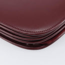 CARTIER Must Line Shoulder Bag Leather Bordeaux Gold Auth ki6787A-11