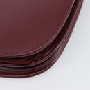 CARTIER Must Line Shoulder Bag Leather Bordeaux Gold Auth ki6787A-12