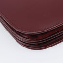 CARTIER Must Line Shoulder Bag Leather Bordeaux Gold Auth ki6787A-13