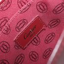 CARTIER Must Line Shoulder Bag Leather Bordeaux Gold Auth ki6787A-16