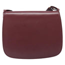 CARTIER Must Line Shoulder Bag Leather Bordeaux Gold Auth ki6787A-2