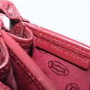 CARTIER Must Line Shoulder Bag Leather Bordeaux Gold Auth ki6787A-22