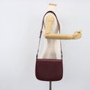 CARTIER Must Line Shoulder Bag Leather Bordeaux Gold Auth ki6787A-23