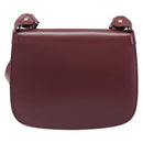 CARTIER Must Line Shoulder Bag Leather Bordeaux Gold Auth ki6787A-3