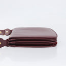CARTIER Must Line Shoulder Bag Leather Bordeaux Gold Auth ki6787A-5