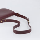 CARTIER Must Line Shoulder Bag Leather Bordeaux Gold Auth ki6787A-7