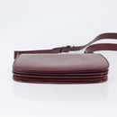 CARTIER Must Line Shoulder Bag Leather Bordeaux Gold Auth ki6787A-9