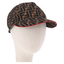 FENDI Zucca Canvas Cap Brown Black Auth ki6793M-1
