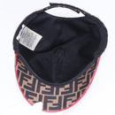 FENDI Zucca Canvas Cap Brown Black Auth ki6793M-9