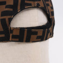 FENDI Zucca Canvas Cap Brown Black Auth ki6793M-6