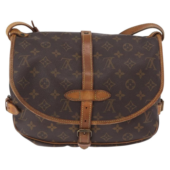 LOUIS VUITTON Monogram Saumur 30 Shoulder Bag M42256 LV Auth ki6796