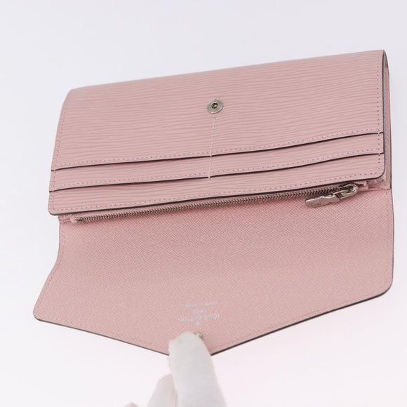 LOUIS VUITTON Epi Portefeuille Sarah Wallet Rose Valerine M61216 LV Auth ki6797V