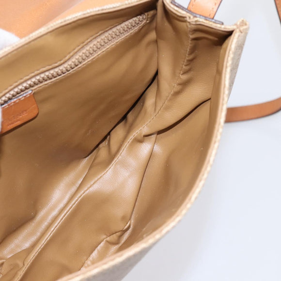 CELINE Macadam Canvas Shoulder Bag PVC Beige Gold Auth ki6798V