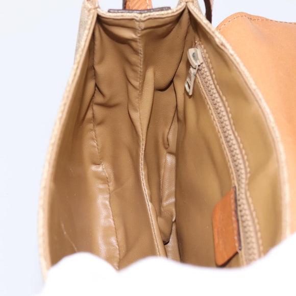 CELINE Macadam Canvas Shoulder Bag PVC Beige Gold Auth ki6798V