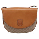 CELINE Macadam Canvas Shoulder Bag PVC Beige Gold Auth ki6798V-13