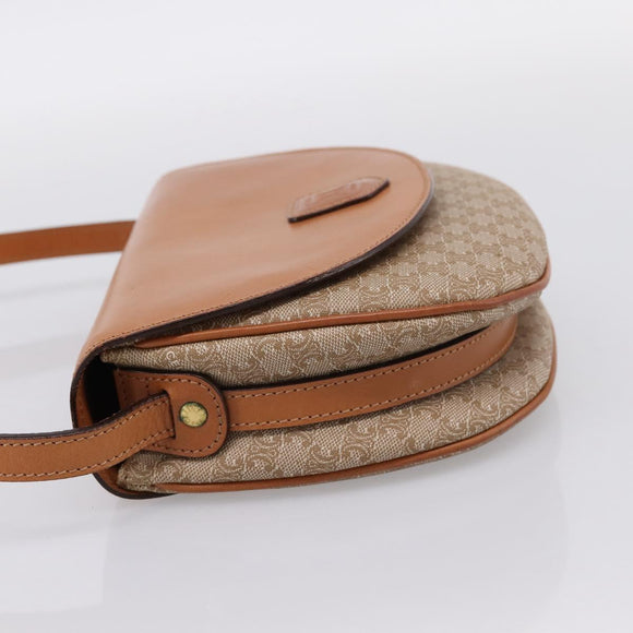 CELINE Macadam Canvas Shoulder Bag PVC Beige Gold Auth ki6798V