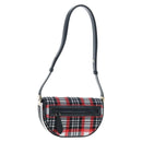 BURBERRY Nova Check Shoulder Bag Canvas Red Gold Auth ki6799M-1