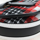 BURBERRY Nova Check Shoulder Bag Canvas Red Gold Auth ki6799M-15