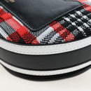 BURBERRY Nova Check Shoulder Bag Canvas Red Gold Auth ki6799M-18