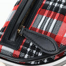 BURBERRY Nova Check Shoulder Bag Canvas Red Gold Auth ki6799M-20