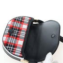 BURBERRY Nova Check Shoulder Bag Canvas Red Gold Auth ki6799M-9