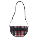 BURBERRY Nova Check Shoulder Bag Canvas Red Gold Auth ki6799M-13