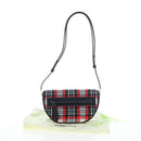 BURBERRY Nova Check Shoulder Bag Canvas Red Gold Auth ki6799M-12