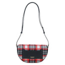 BURBERRY Nova Check Shoulder Bag Canvas Red Gold Auth ki6799M-2
