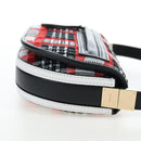BURBERRY Nova Check Shoulder Bag Canvas Red Gold Auth ki6799M-4
