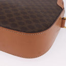 CELINE Macadam Canvas Shoulder Bag PVC Leather Brown Gold Auth ki6803V-11